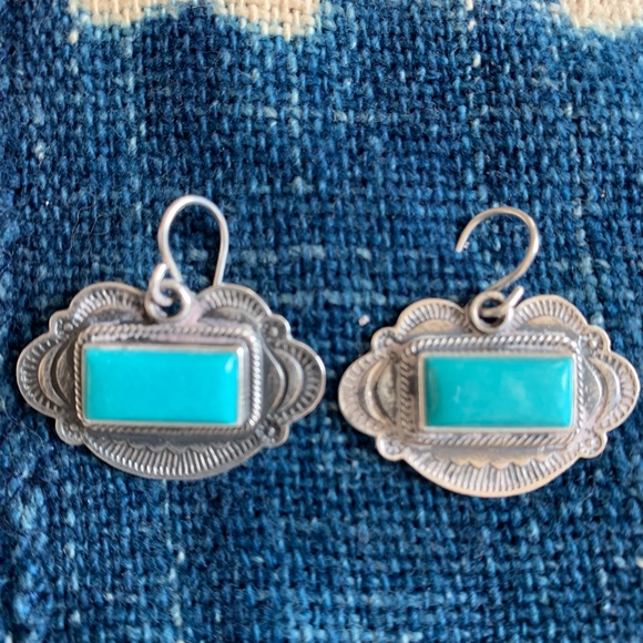 Sundance Jewelry - Kingman turquoise and silver portrait earring